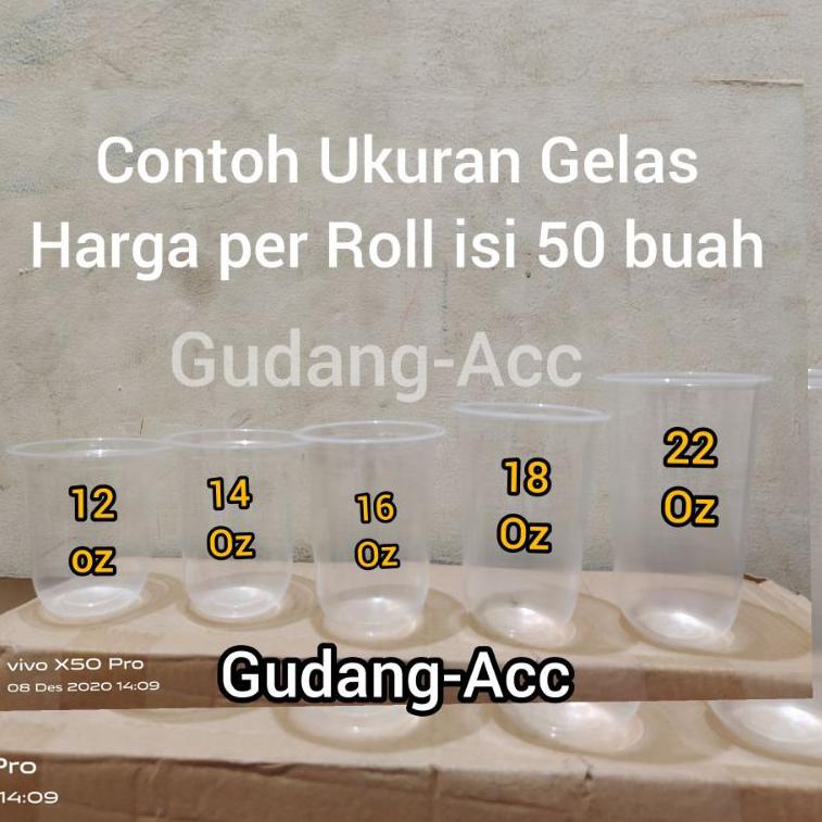 Super promo Gelas Oval 18oz / Cup Oval 18 Oz / Gelas plastik Oval 18oz / U Cup 18 oz isi 50buah T0E