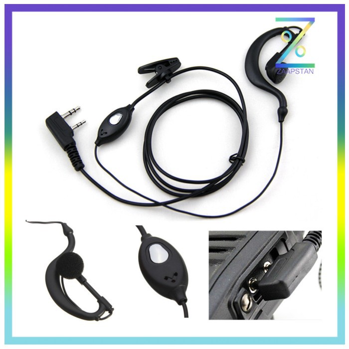 Headset Earphone untuk Walkie Talkie - K0459 - Black