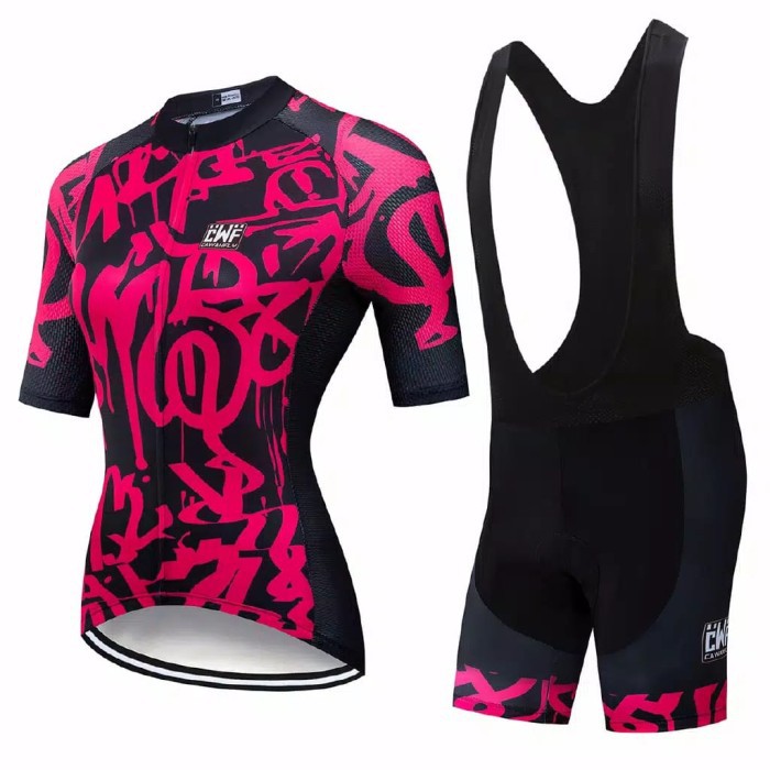 CYCLING JERSEY SET BIB LENGAN Pendek CELANA WOMAN WANITA BAJU SEPEDA