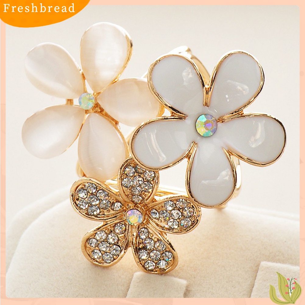 [ TERLARIS]Women Shiny Rhinestone Inlaid Flower Scarf Ring Clip Holder Brooch Pin Buckle