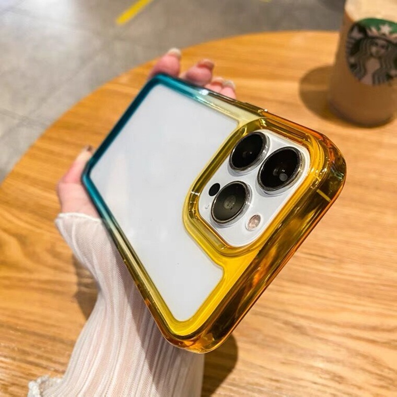 baru! Phone case Model Panas! Kualitas Tinggi Gradien Bening TPU Akrilik Case untuk iPhone 11 ProMax 12 Pro Max 13 Pro Max 14 Pro Max Case