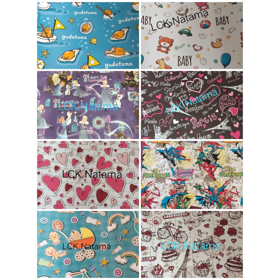 

3of5 SANSAN WAWA Kertas Kado Besar Motif Karakter UK.70cmx100cm min.10 lbr bisa campur motif