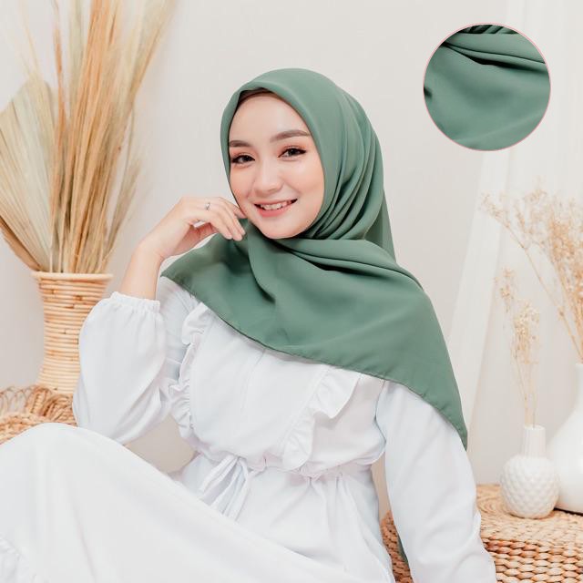 Hijab Segiempat Polycotton 115 x 115 Warna Part 1 Bella Square-SEAWOOD