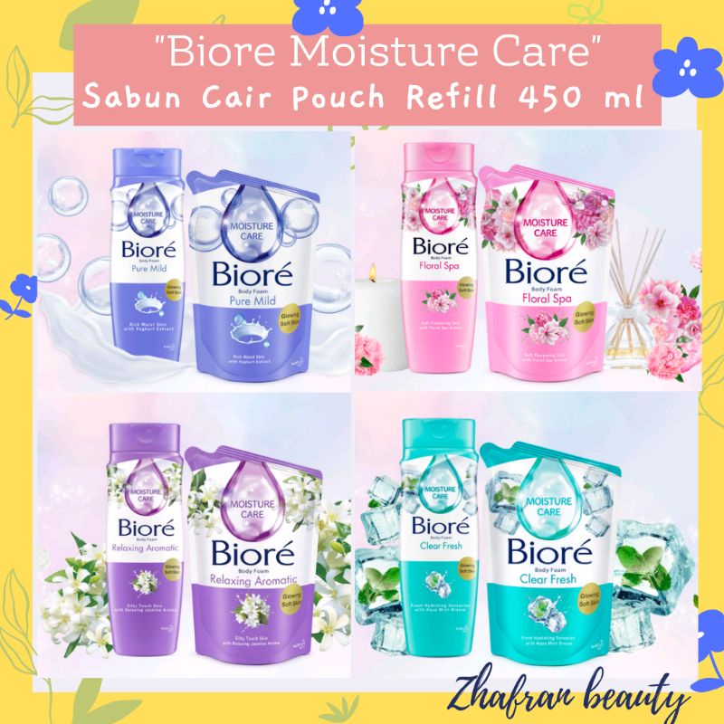 Sabun Cair Biore Moisture Care Relaxing Aromatic Ungu / Pure Mild Biru / Floral Spa Pink / Clear Fre