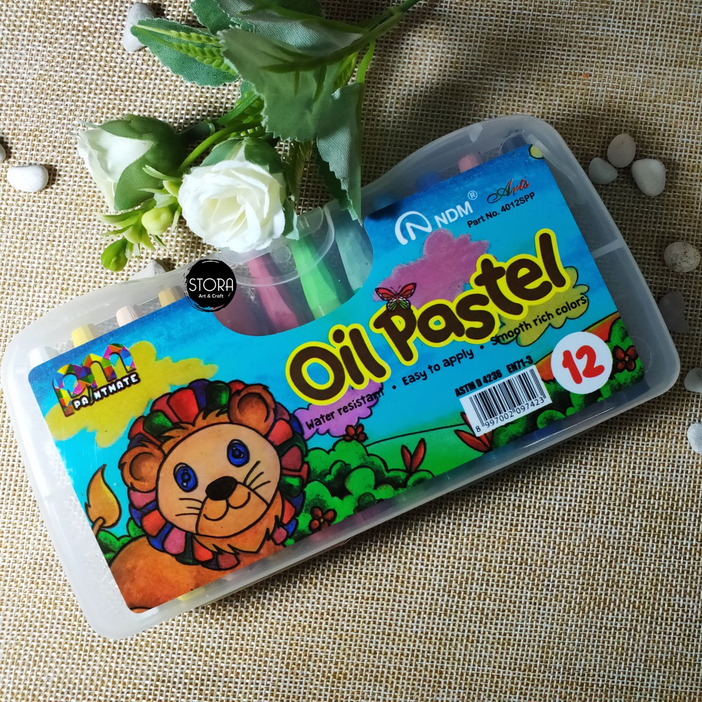 

NDM Paint Mate Oil Pastel 12 Colors / Pastel Minyak 12 Color Crayon Krayon Warna