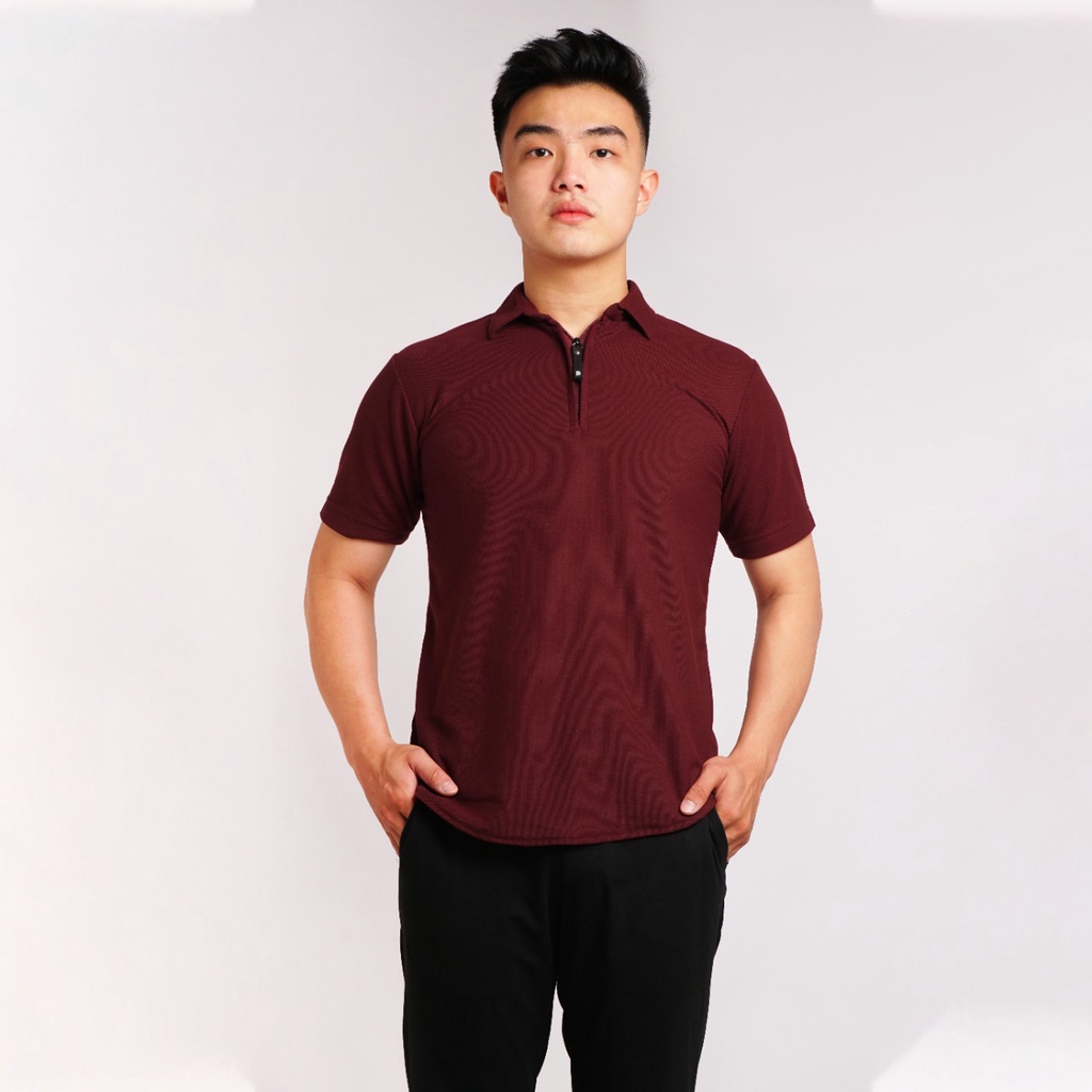 Kaos Kerah Polo Shirt Pria Polos Lengan Pendek Original Broguy - Maroon