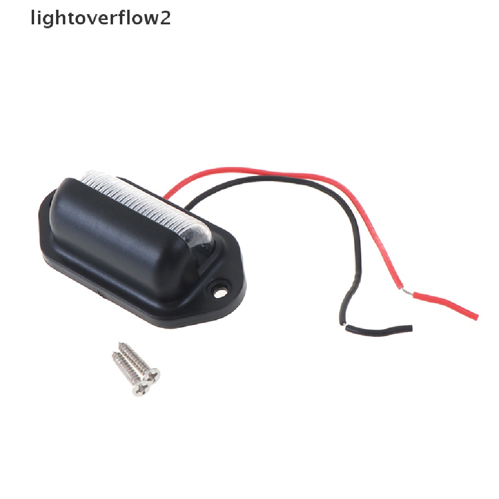 (lightoverflow2) 1 Pc Lampu 6-LED 12V Anti Air Untuk Plat Nomor Kendaraan