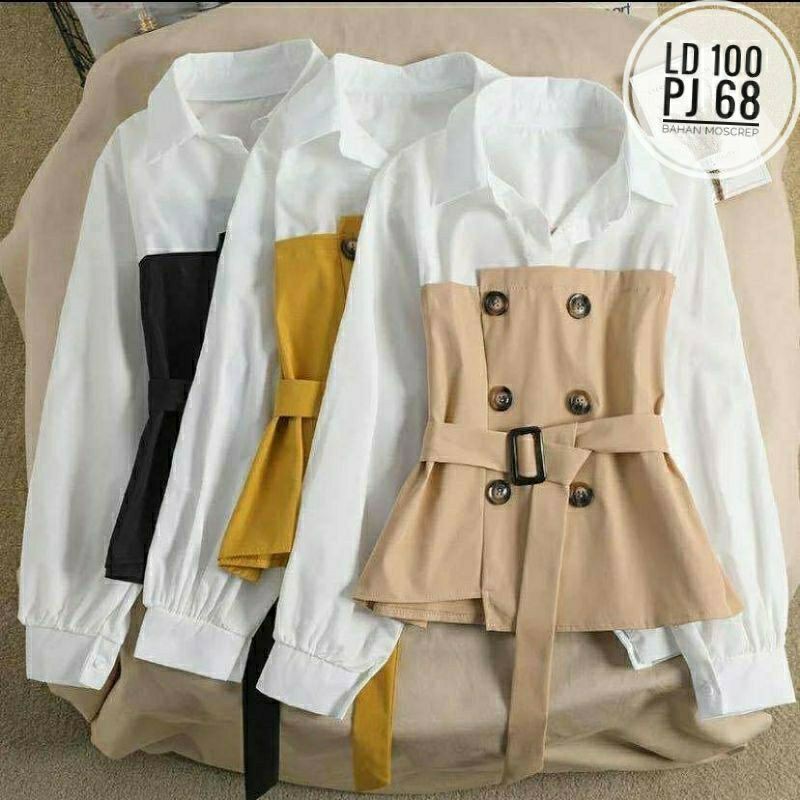 SINTA BLOUS // Kemeja Wanita Motif Ld 100 Bahan Mpscrep