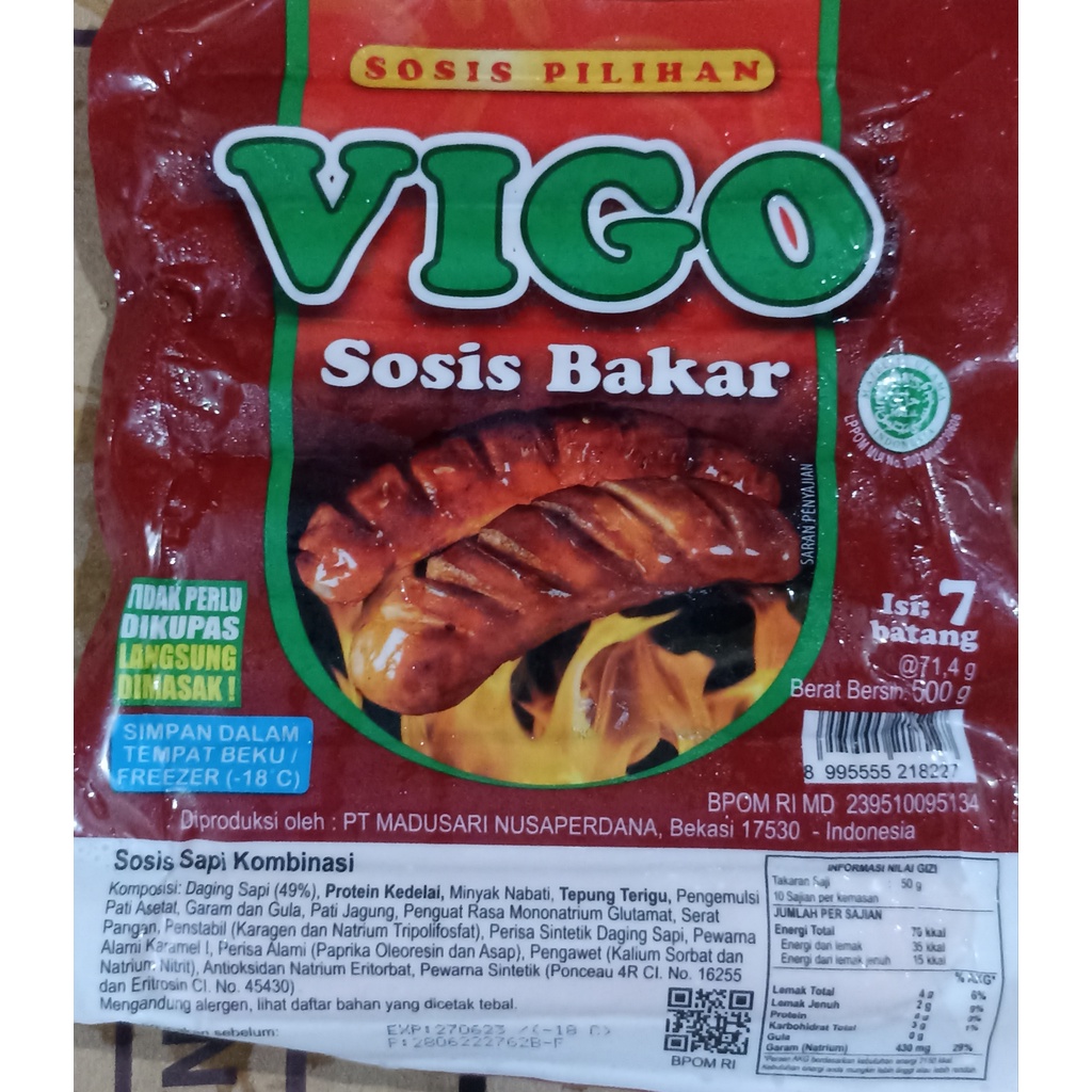Vigo Sosis Sapi Bakar isi 7pcs