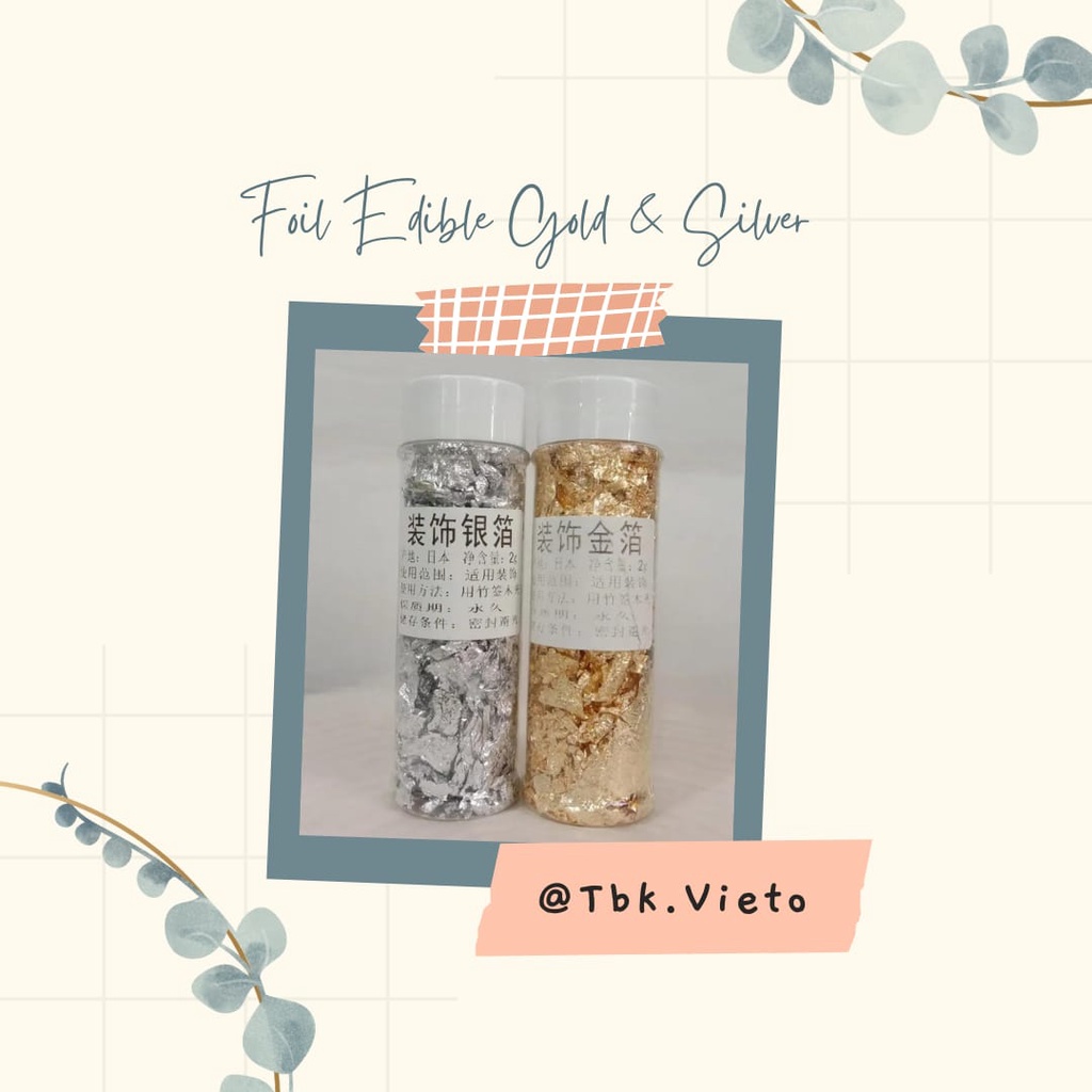 

foil edible kertas emas dan silver