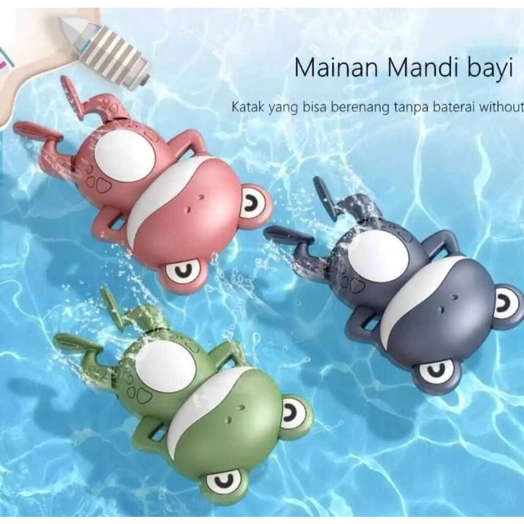 Mainan Mandi Anak Bebek Air / Katak Model Berenang Bergerak / Mainan Beragam Berenang Di Kolam Renang / Kepiting Bak Mandi Mainan Air Lucu /  Mainan Anak Beragam