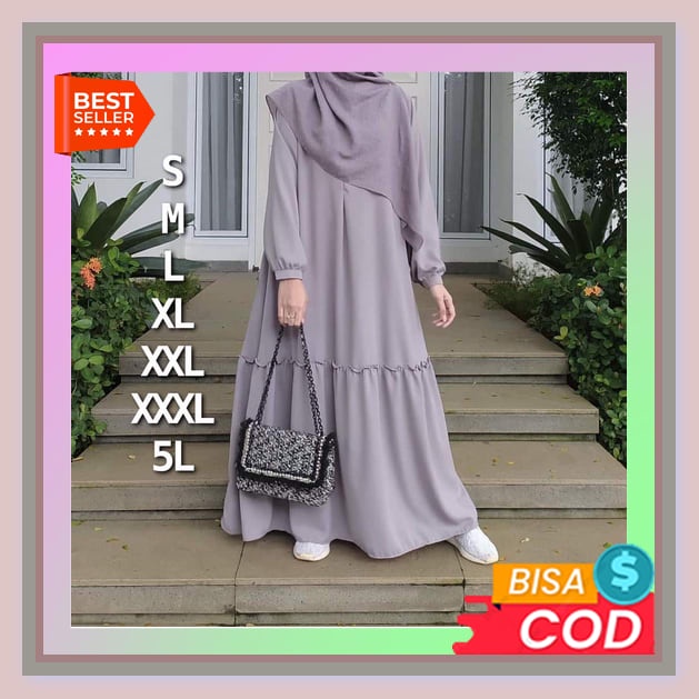 Baju Gamis Kekinian Terbaru Bju Lebaran 2022 Baju Gamis Wanita Murah Bj Buslim Wanita Fashion Muslim Jovinna Maxi Gamis Jumb