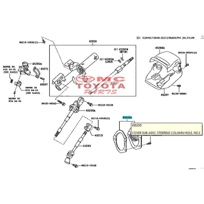 Boot As Stir / Cover Sub-Assy Steering Column Home Innova 45025-0K020