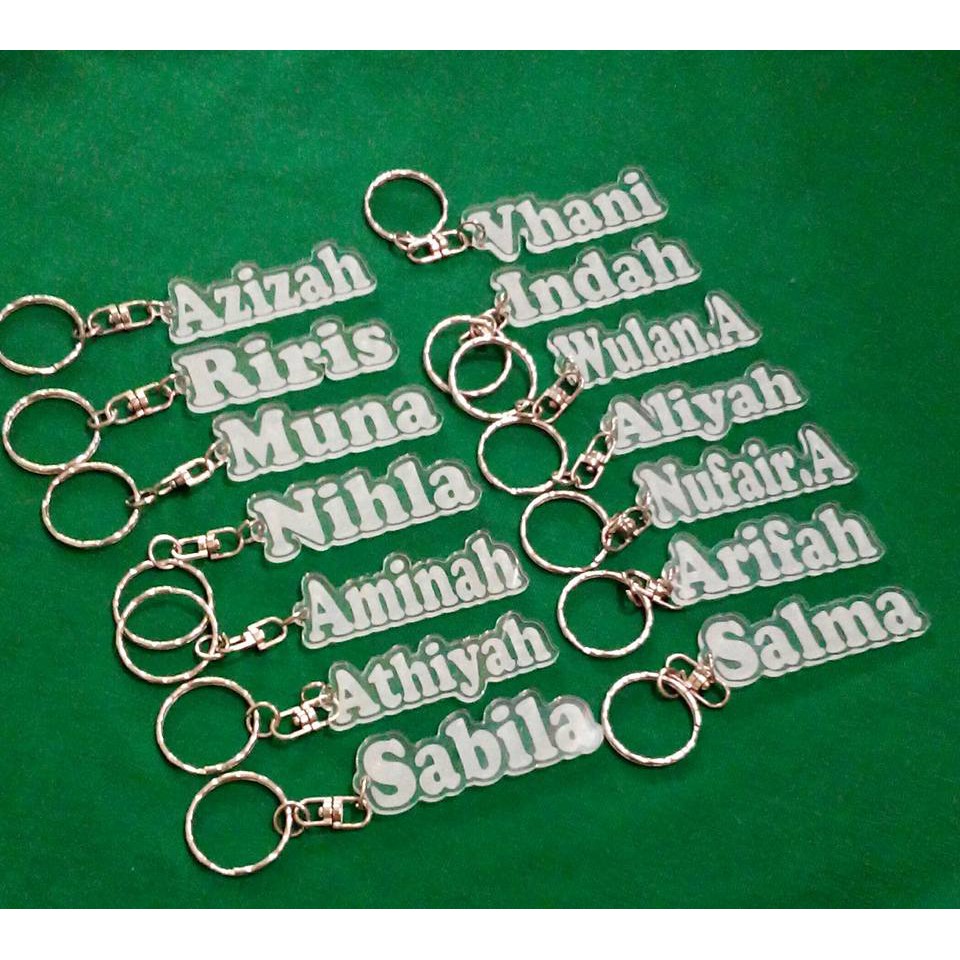 GANCI GRAFIR 3MM GANTUNGAN KUNCI GRAFIR AKRILIK UKIR Gantungan Kunci Nama / Logo Akrilik Custom Ukir Laser Cut