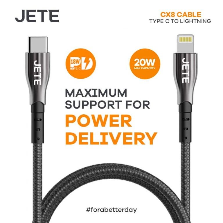 JETE Charger 18W Power Delivery + USB Type C to Lightning 20W Cable | Charger Iphone Type C to Lightning - Garansi Resmi 2 Tahun