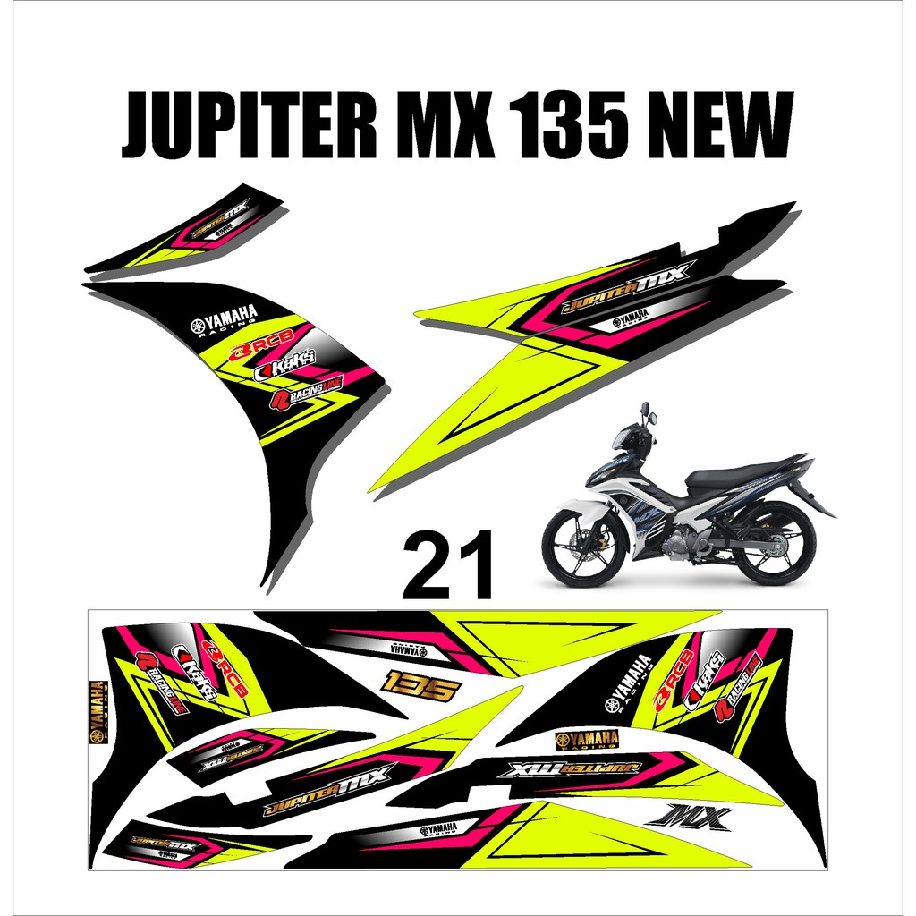 Stiker Sticker Striping Lis Variasi Yamaha Motor MX NEW 135 Keren Murah Desain DS MXN – 21