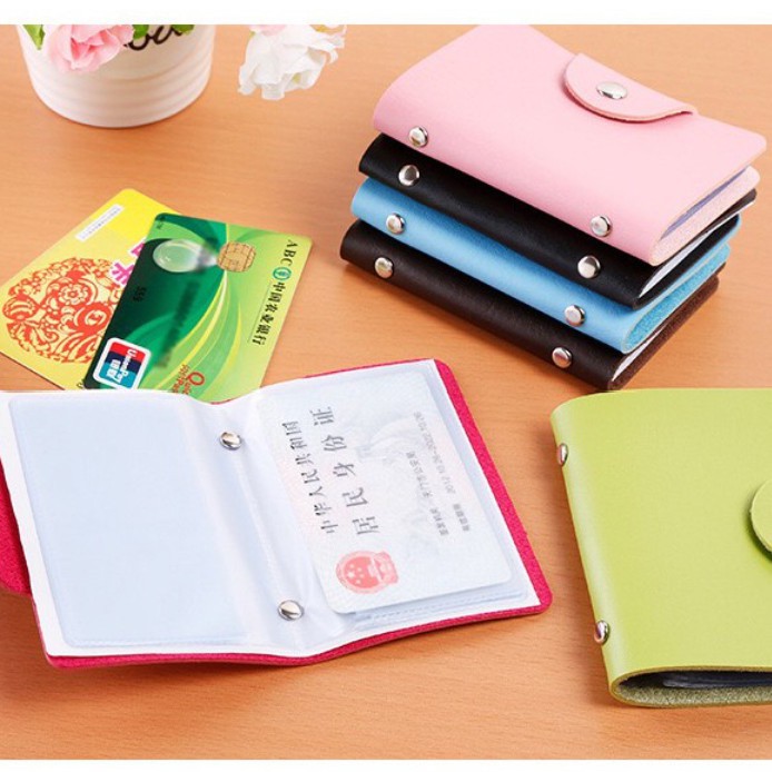 PA DOMPET KARTU KULIT WARNA WARNI 24 KARTU / SOUVENIR PERNIKAHAN TEMPAT KARTU NAMA ATM KTP TF076