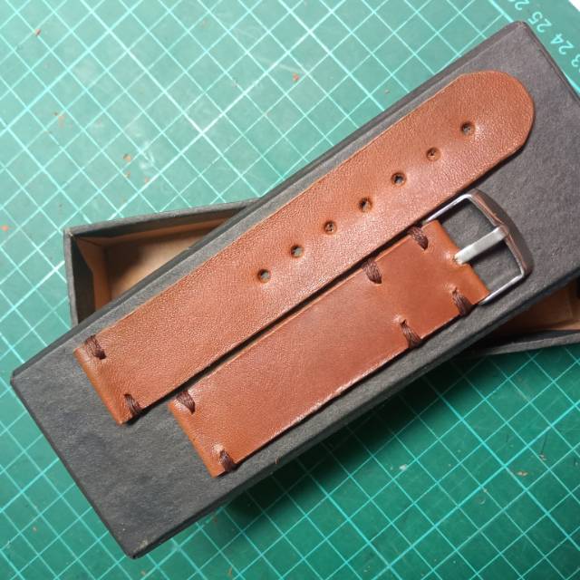 Strap jam tangan kulit sapi asli handmade 22mm
