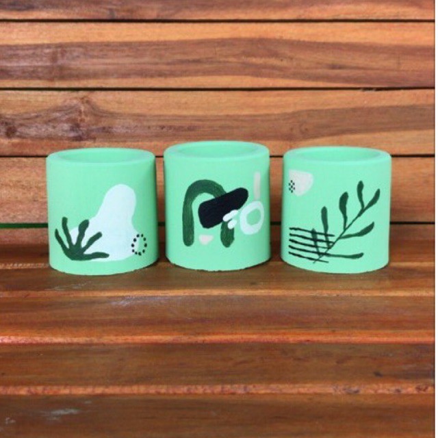 

Pot concrete lukis pattern matcha | Pot Semen motif | Pot Kaktus Sukulen| Bukan teracota / Gerabah