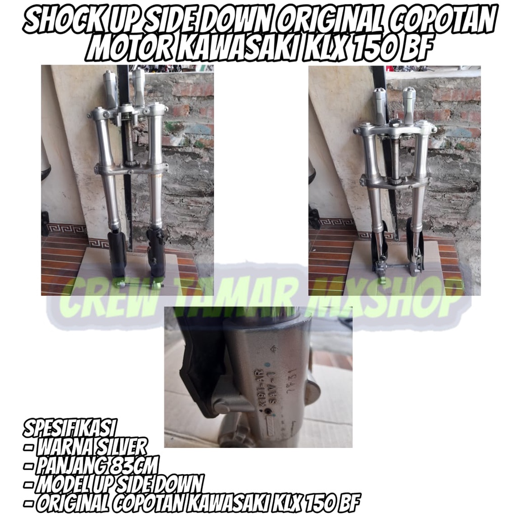 Shock USD KLX BF Silver Original Copotan Motor Shok Depan Upside Down KLX Ori