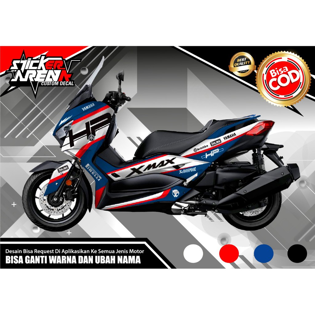 Sticker decal full body Yamaha XMAX Biru Putih