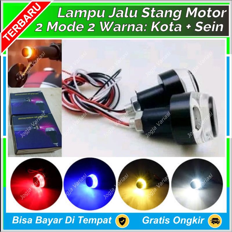 LAMPU JALU STANG MOTOR LED 2 MODE 2 WARNA (DRL + SEN) : VARIO BEAT SCOOPY MIO PCX NMAX FINO SUPRA JU
