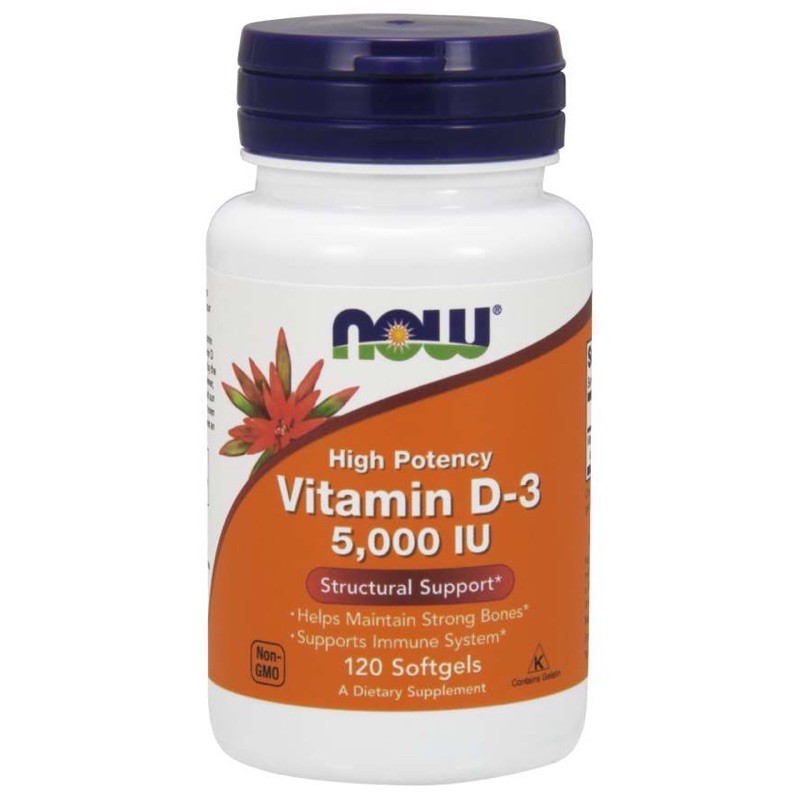 NOW FOOD VITAMIN D3 5000 IU - Vit D D-3 5000IU 120 Softgels