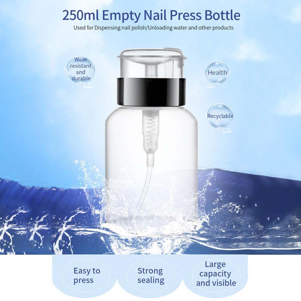 [Elegan] Botol Press Emulsi Pembersih Portable Untuk Nail Art UV Gel Plastic Press Pumping Membuka Tekanan Botol