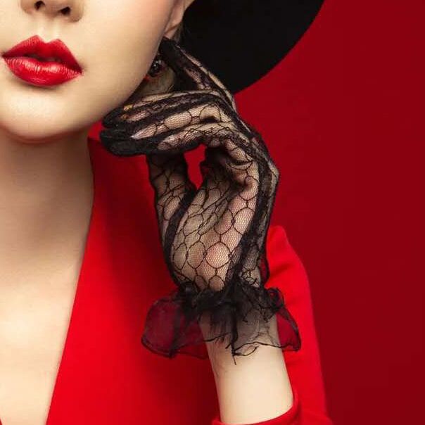Sarung Tangan Elegan Renda Tipis Elegant Super Thin Lace Transparant Gloves 8374