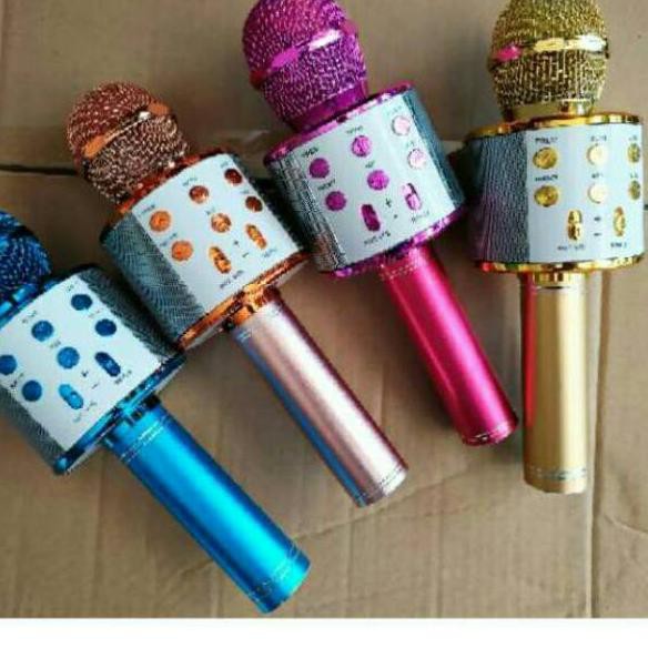 ✥ Microfon ws 858 mik bluetooth / speaker Karaoke mik Murah berkualitas ➽