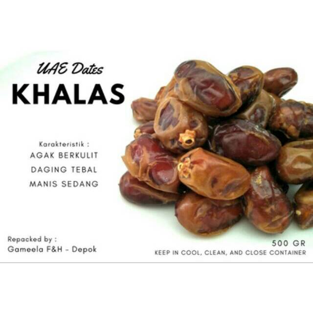 

Gameela Kurma Khalas 500 Gr Halal Korma Tamr Dates Palm Fruit Takjil Ramadhan Buka Puasa Sunnah JSR