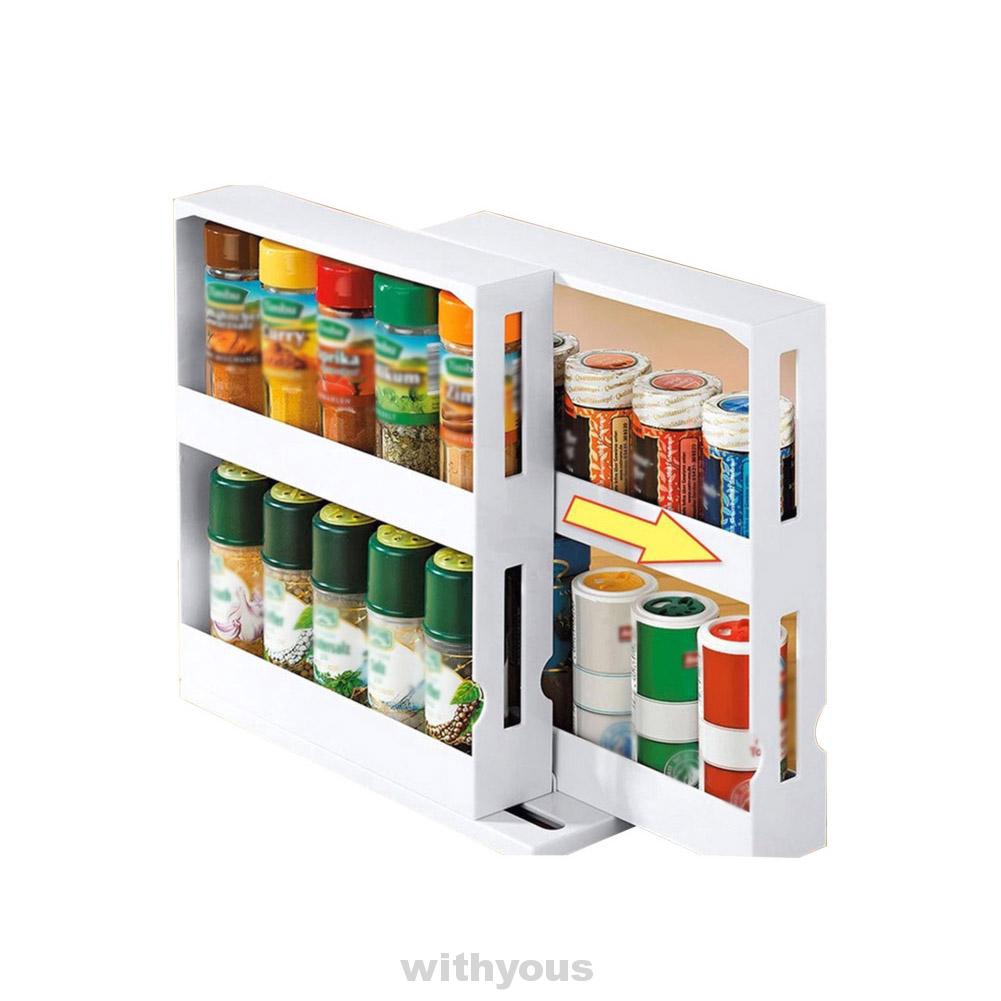 Home Large Desktop Multifunctional Space Saving Rotating Kitchen Cabinet Storage Rack Shopee Indonesia