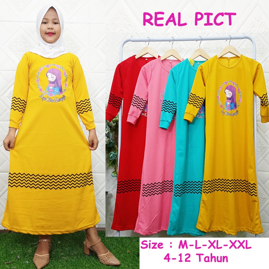 AYO KITA MENGAJI GAMIS DRESS ANAK 4-12Tahun GL FASHION