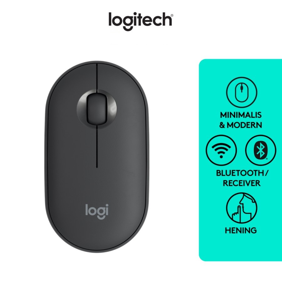 Logitech Pebble Wireless Bluetooth Mouse M350 - Graphite
