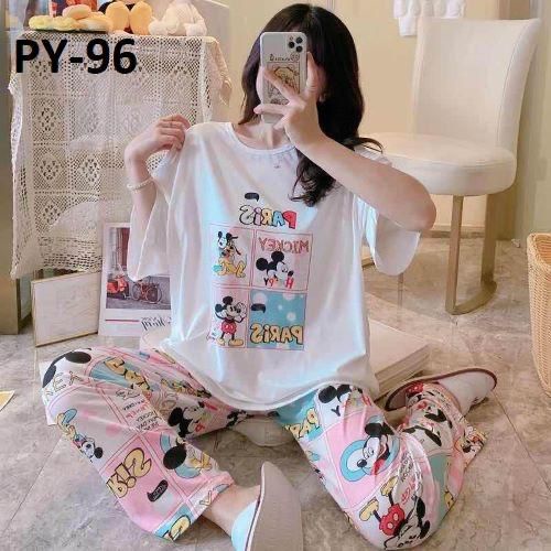 Piyama Import Dewasa | Sleepwear | Baju Tidur Wanita | Piyama Wanita Celana Panjang Import Premium Motif Karakter-MICKEY PARIS