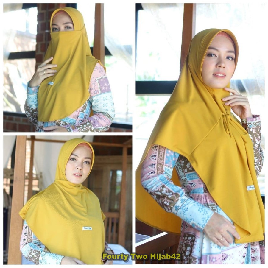 Hijab Jilbab Kerudung Masker Instan Khimar Syari Terbaru Anisa Cadar / Fashion Muslim Wanita Murah