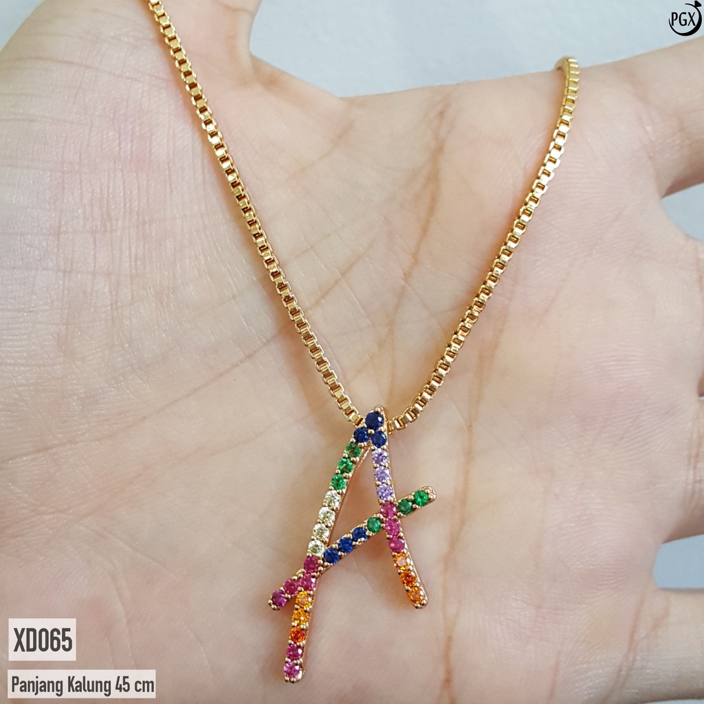 PGX Kalung Wanita Huruf Inisial Nama Xuping Aksesoris Fashion Perhiasan Lapis Emas - XD065