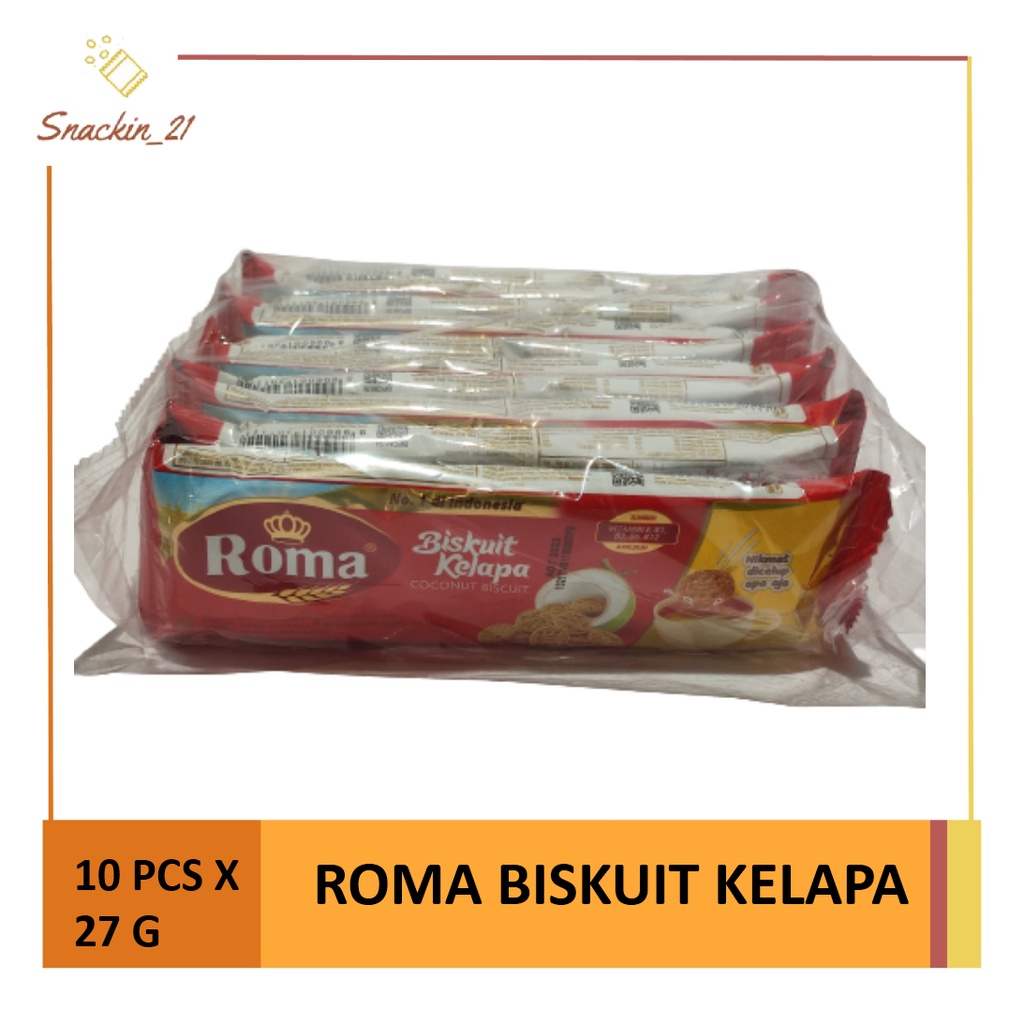 

Roma Biskuit Kelapa (1 renceng isi 10 pcs x 27 gr)