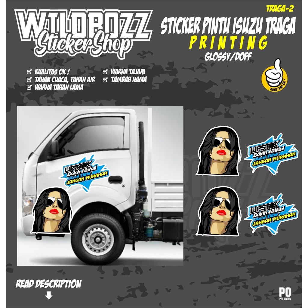 sticker printing pintu isuzu traga (traga-2) wildbozz sticker