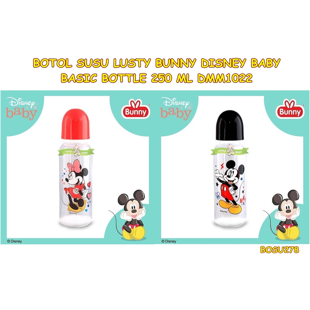 BOSU278 BOTOL SUSU LUSTY BUNNY DISNEY BABY BASIC BOTTLE 250 ML DMM1022