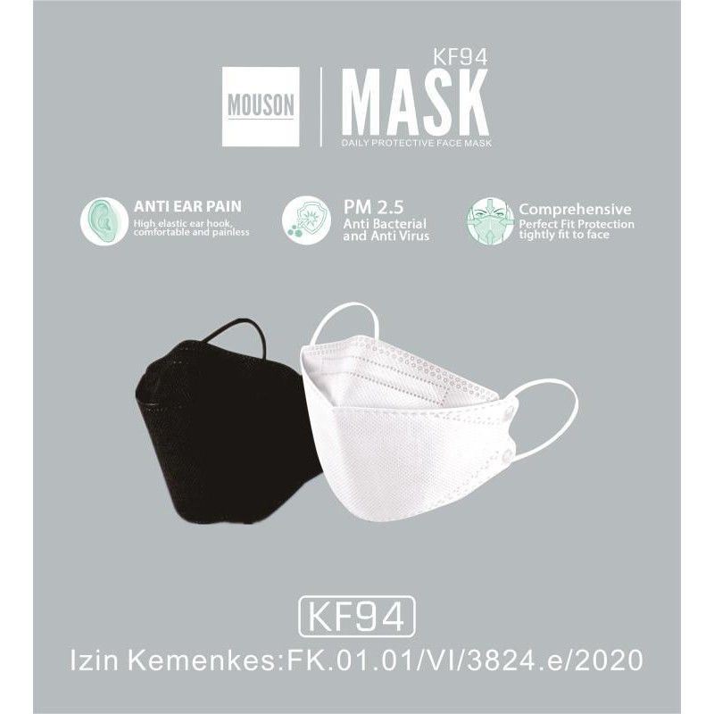 Masker KF94 4ply model convex masker 4D impor KF 94 disposable facemask