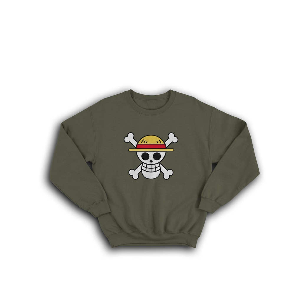 JAKET SWEATER CREWNECK SERIES ONE PIECE STRAWHAT LUFFY PIRATE WANO PREMIUM