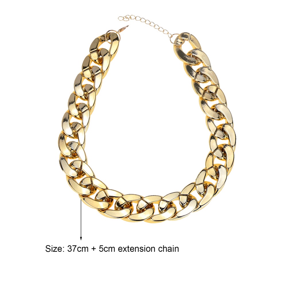 Hu Hu Hu Hu Hu Alat Bantu Pasang Kacamata♡ Kalung Choker Rantai Tebal Bahan Alloy Dapat Disesuaikan Gaya Hip Hop Untuk Wanita