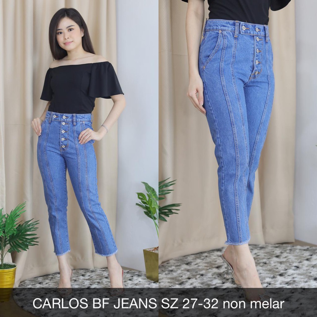 CELANA JEANS WANITA KANCING BANYAK CARLOS BF JEANS