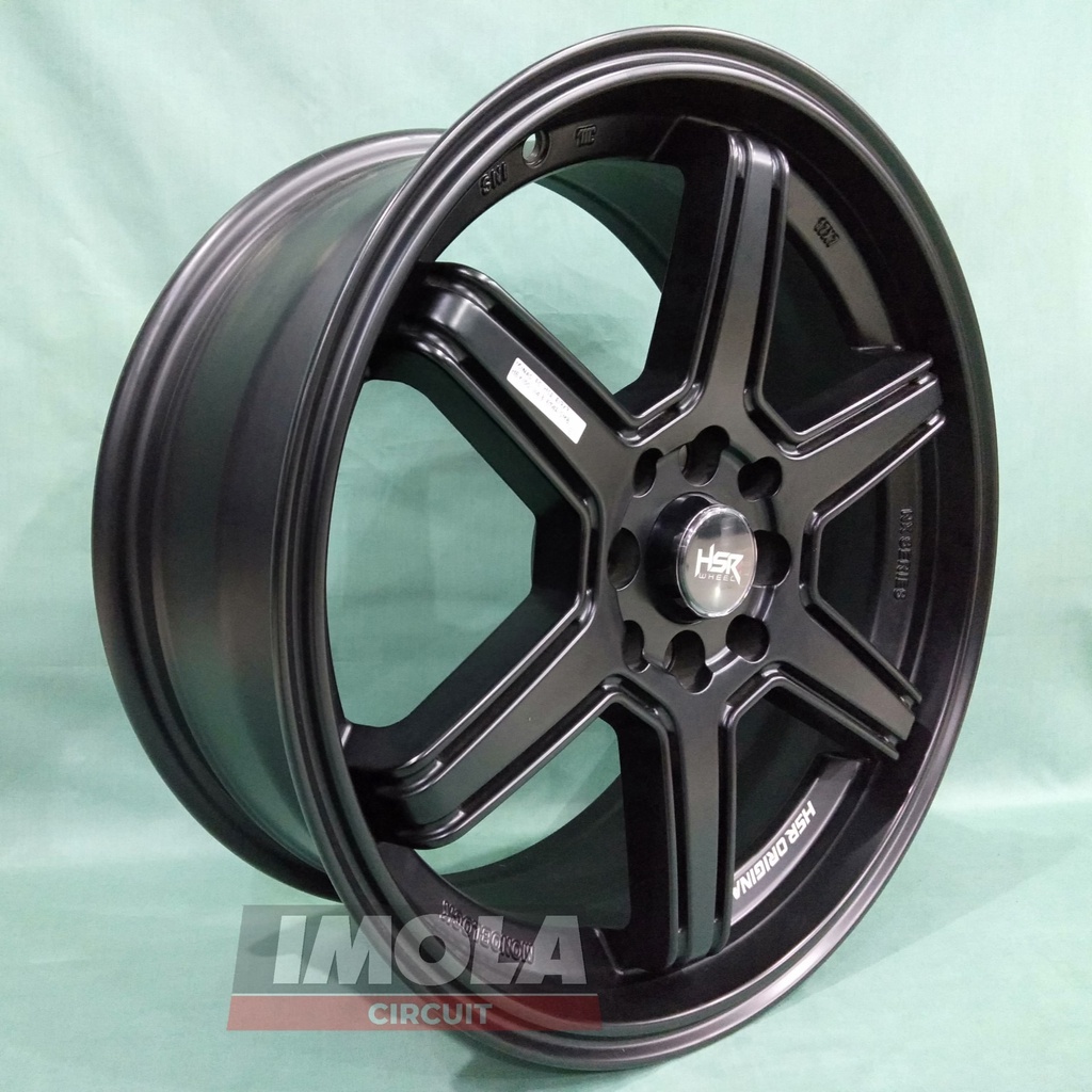 Pelek mobil racing murah import ring 17 palang 6 baut 4x100 dan 4x114,3 Hitam city jazz rs