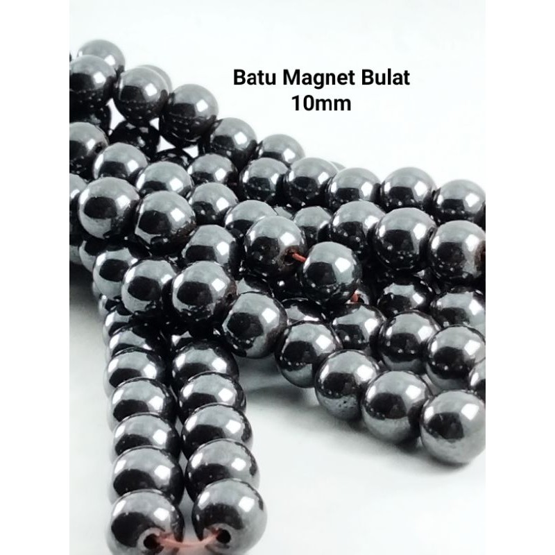 Parlaklik Batu Magnet /Hitam/Bulat /uk. 10 mm/rentengan( isi 40pcs per renteng) Bahan Untuk Prakarya