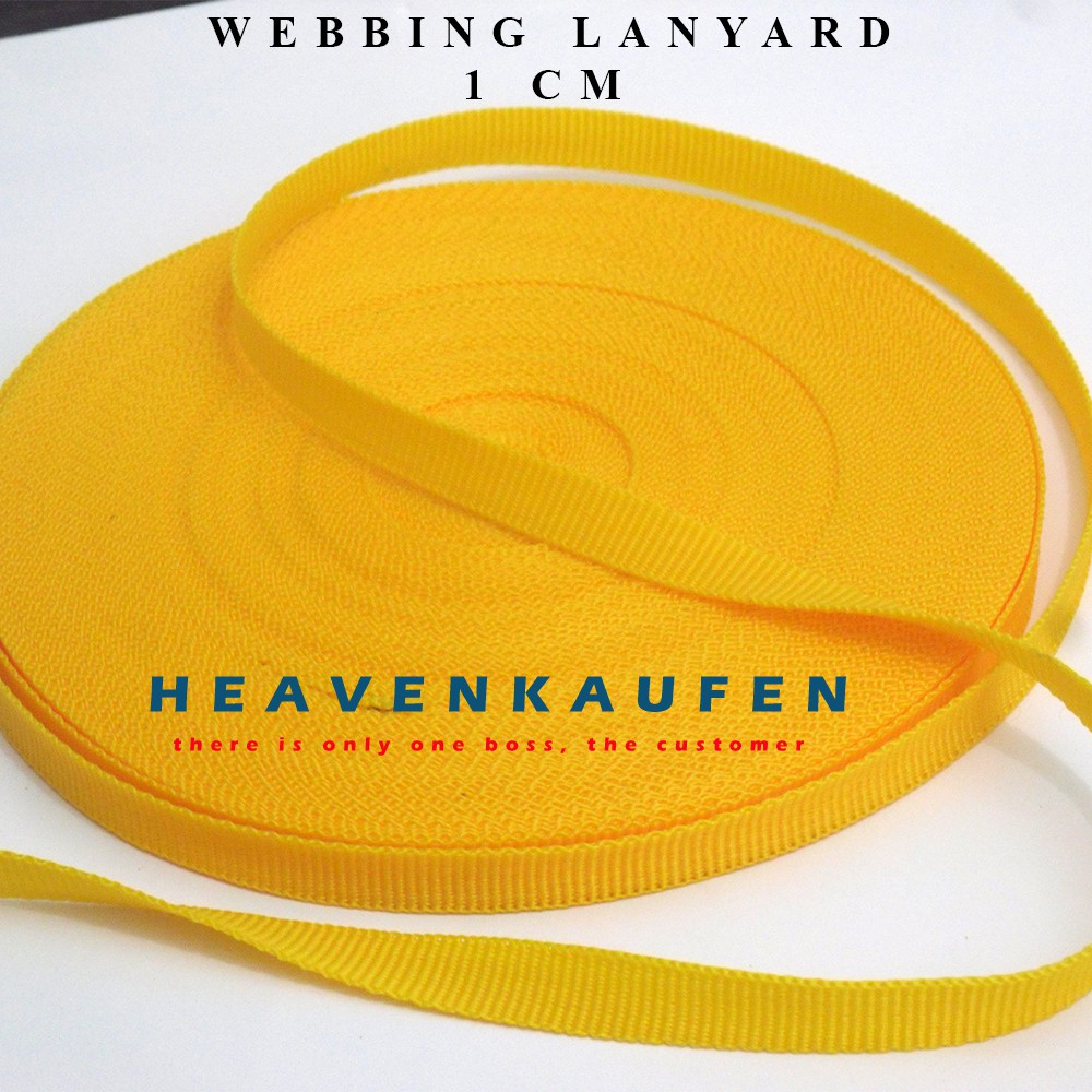 Tali Webbing Lanyard 1 cm Kuning Meteran