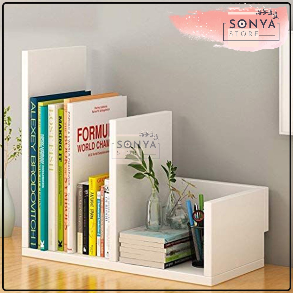 Rak Buku Portable Kayu Kuat Kokoh Kotak Buku Mini Rak Serbaguna Minimalis Ekonomis HRB103