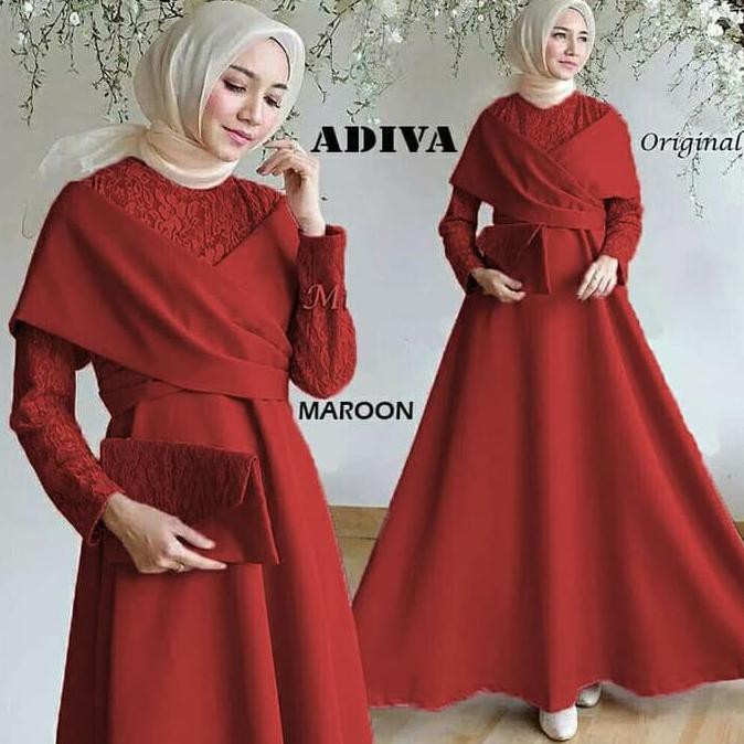 New Gaun Pesta Muslimah Gaun Kondangan Muslimah Gaun Pesta Syari HG007 Promo