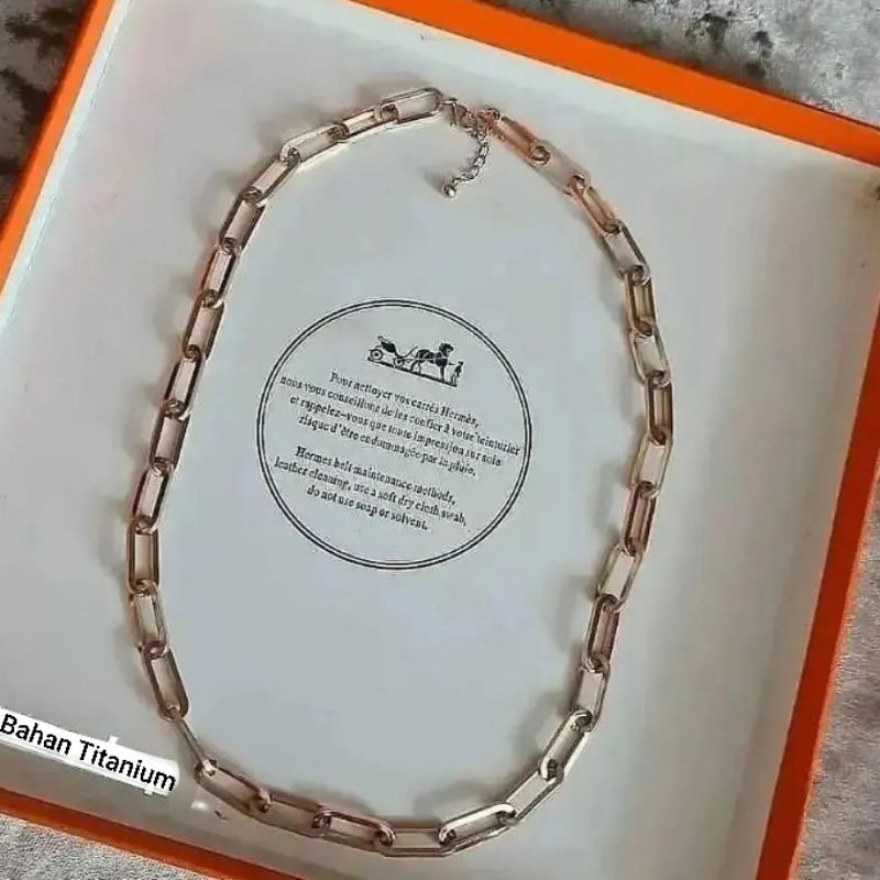 Kalung Titanium asli rosegold Premium Quality anti karat anti alergi Kalung standar steel ori